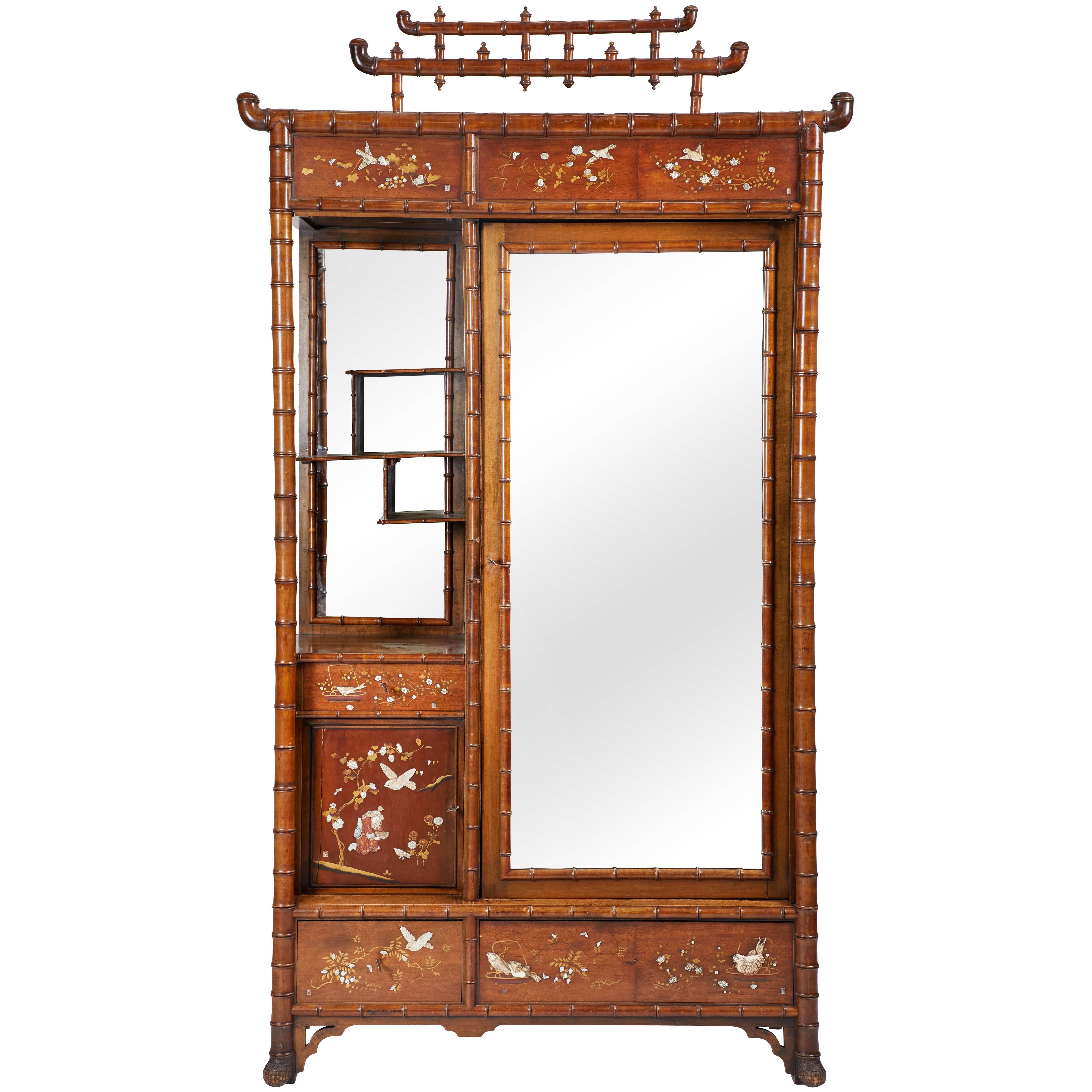 Faux Bamboo Armoire