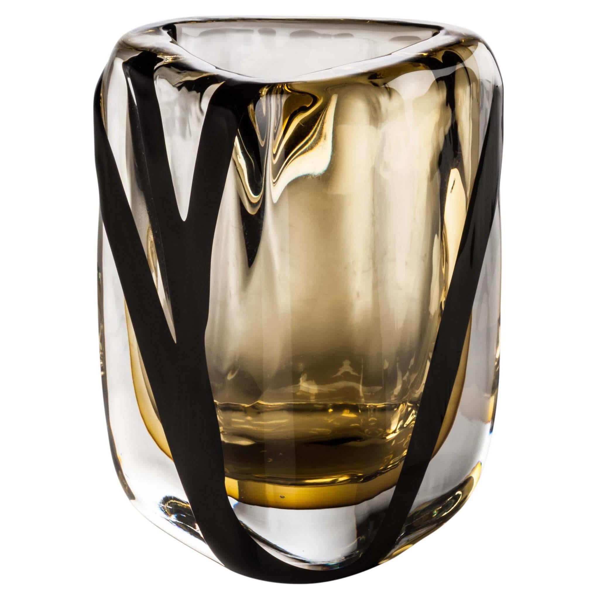 Extra-Small Triangolo Vase from the Black Belt Collection, Peter Marino & Venini For Sale