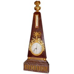 French Louis XVI Period Painted and Giltwood Barometer, circa 1780