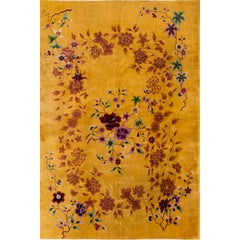 Early 20th Century Gold Floral Chinese Nichols Rug