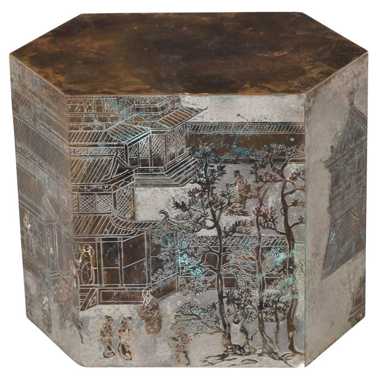 Phillip Laverne "Chan" Bronze Hexagonal Occasional Table