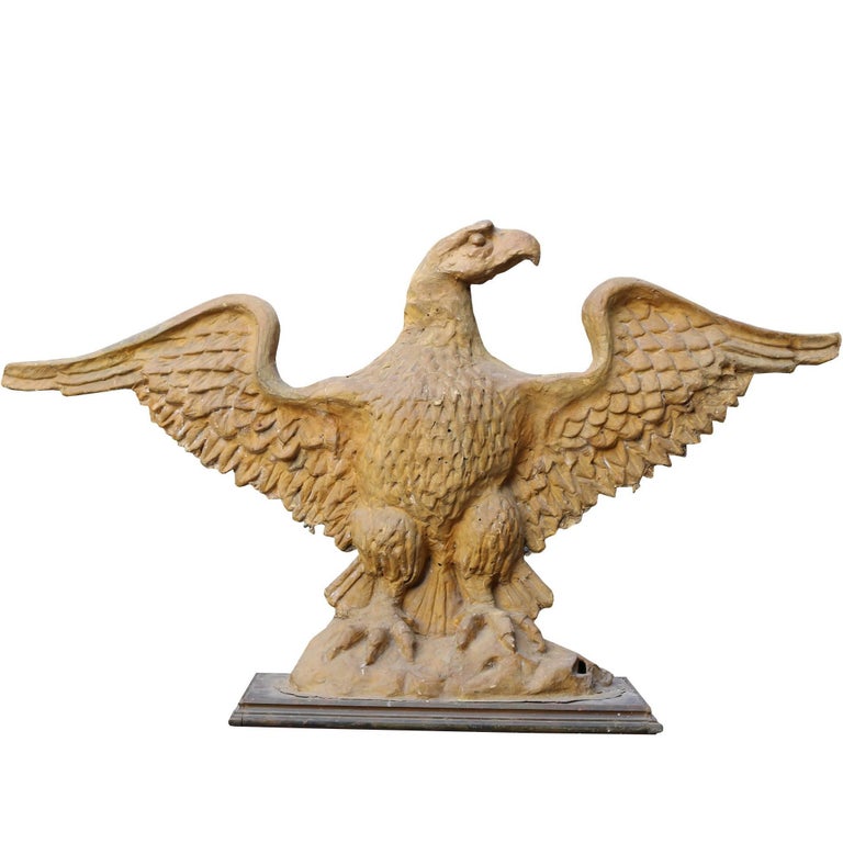Late 18th Century Gold Painted Papier Mâché Eagle For Sale at 1stdibs