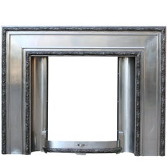 1920s Art Deco Stainless Steel and Cast Iron Fire Surround by Bratt Colbran