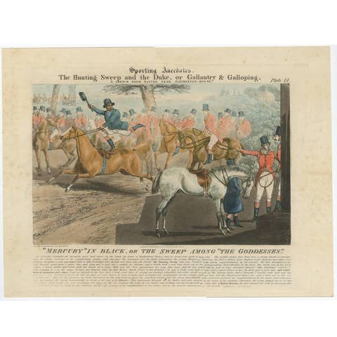 Antique Print 'Mercury in Black or the Sweep Among the Goddesses', 1836