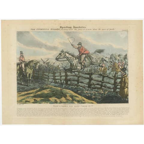 Antique Print 'Half a Crown, You Dont Clear It!!!' by H. Alken