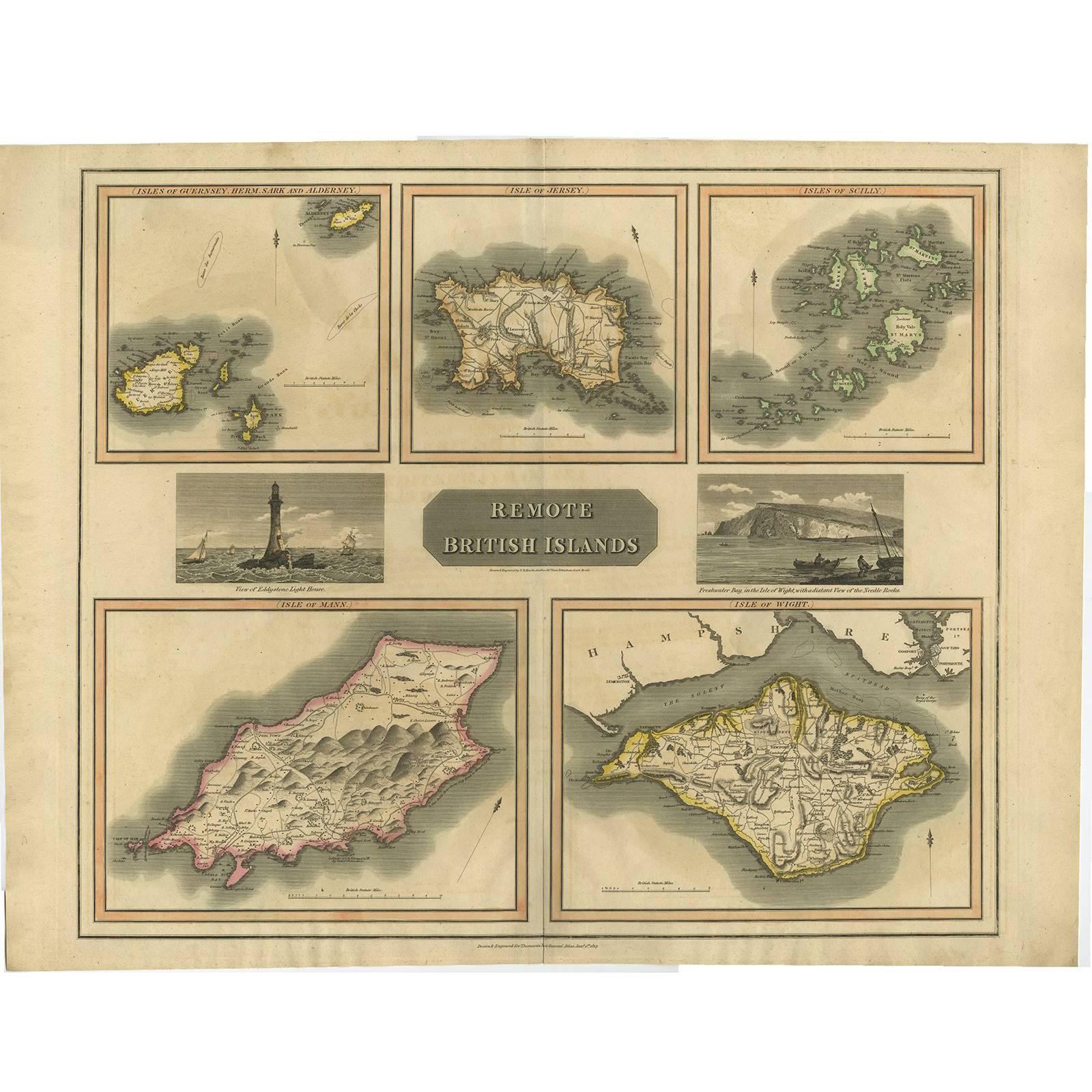 Antike Karte der britischen Inseln von J. Thomson, 1817