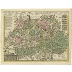 Antique Map of Switzerland by Covens & Mortier, 1749