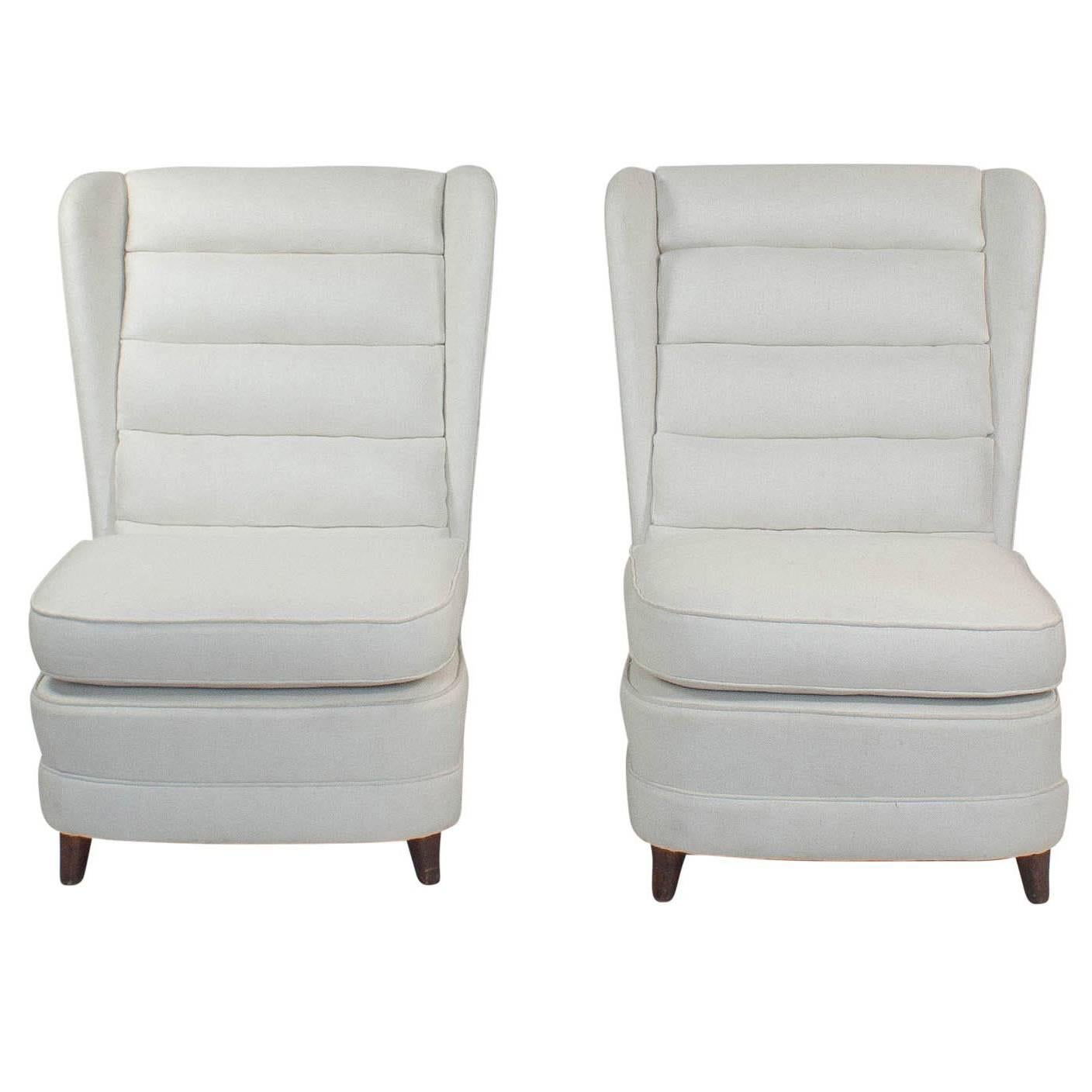 Pair of Mid-Century Modern Club Chairs Italy circa 1950