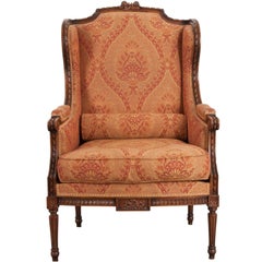 French 19th Century Louis XVI Upholstered Bergère