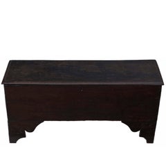 Antique Georgian 18th Century Six-Plank Oak Mule Chest Coffer Blanket Box Coffee Table