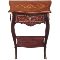 Antique Quality Mahogany French Marquetry Ormolu Side Table Occasional