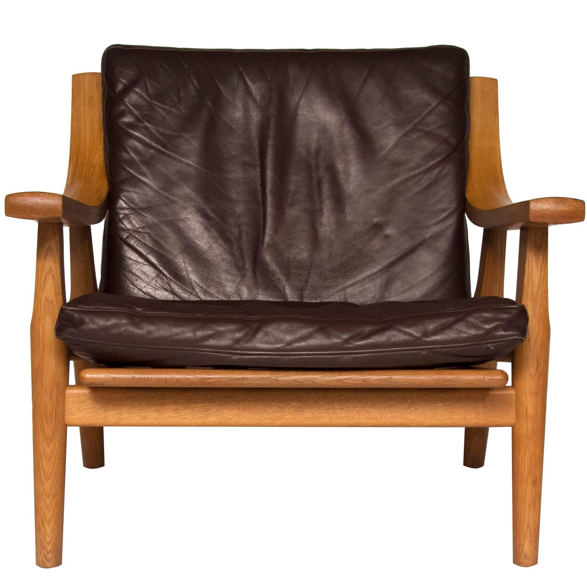 Hans Wegner GE530 Oak and Leather Lounge Chair