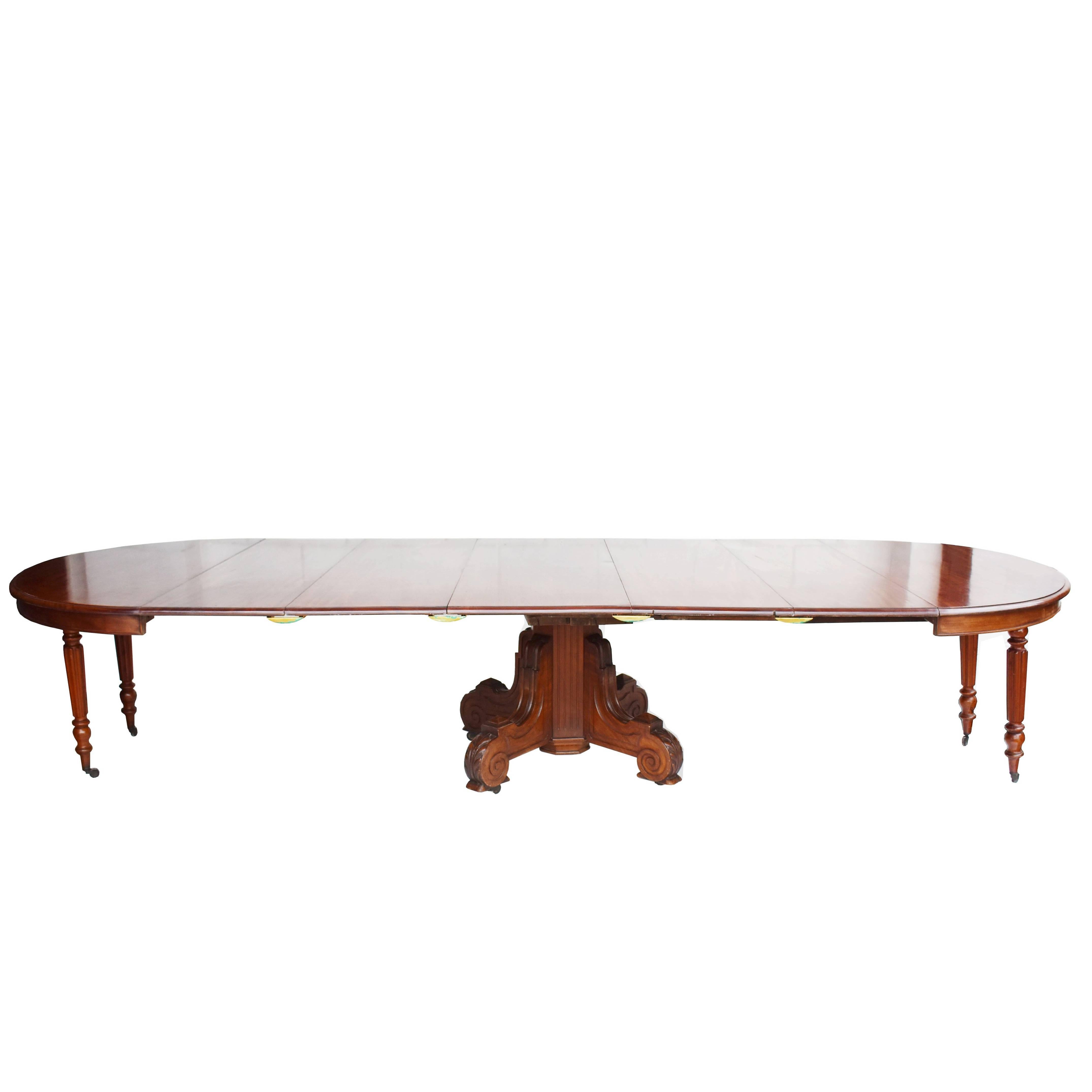 19th Century William IV Mahogany 16 Seat Dining Table For Sale