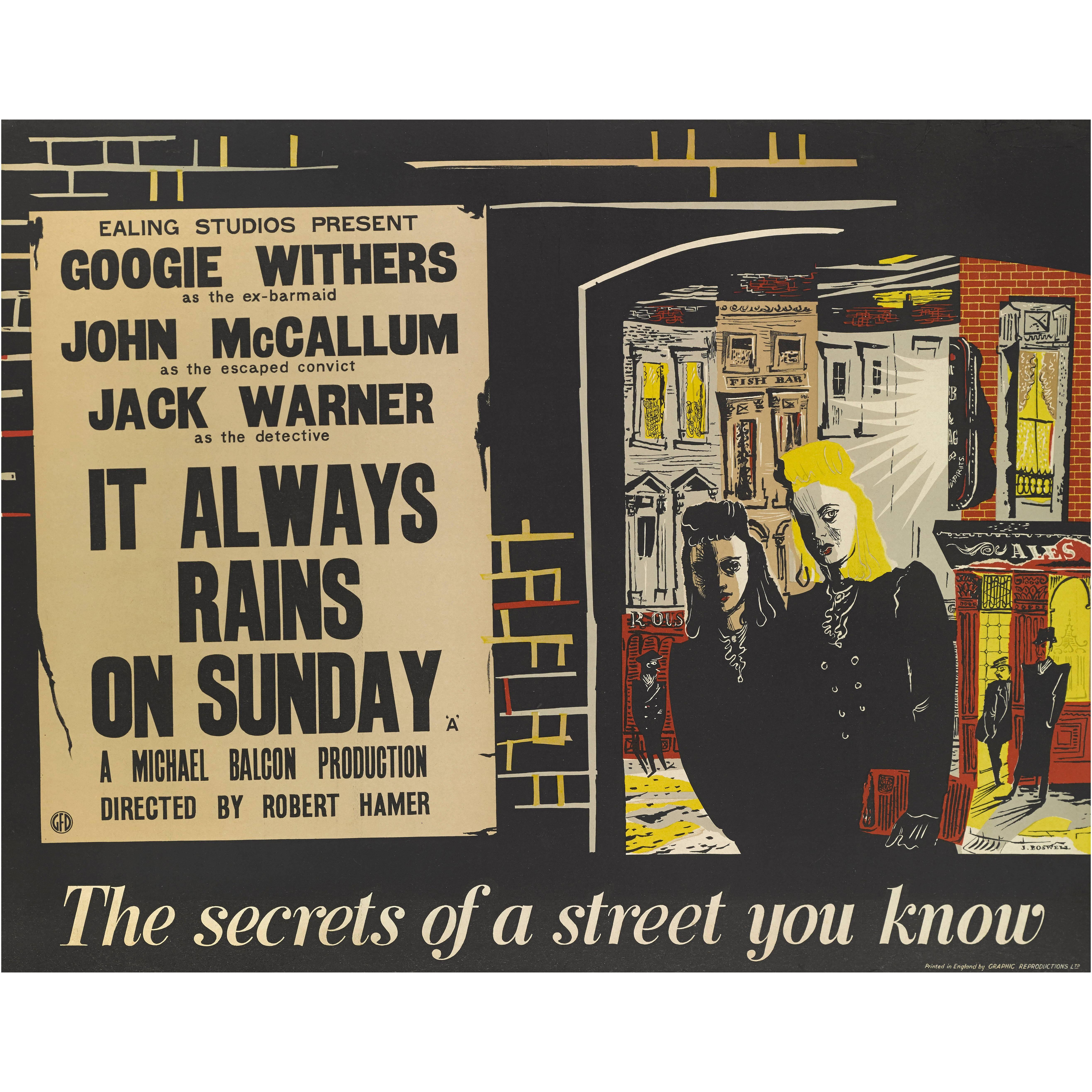 "It Always Rains on Sunday, " British Film Poster For Sale