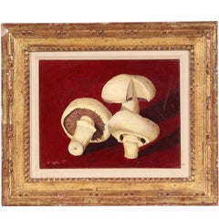 Sondra Lipton, American, 20th Century, Oil on Board Still Life with Mushrooms