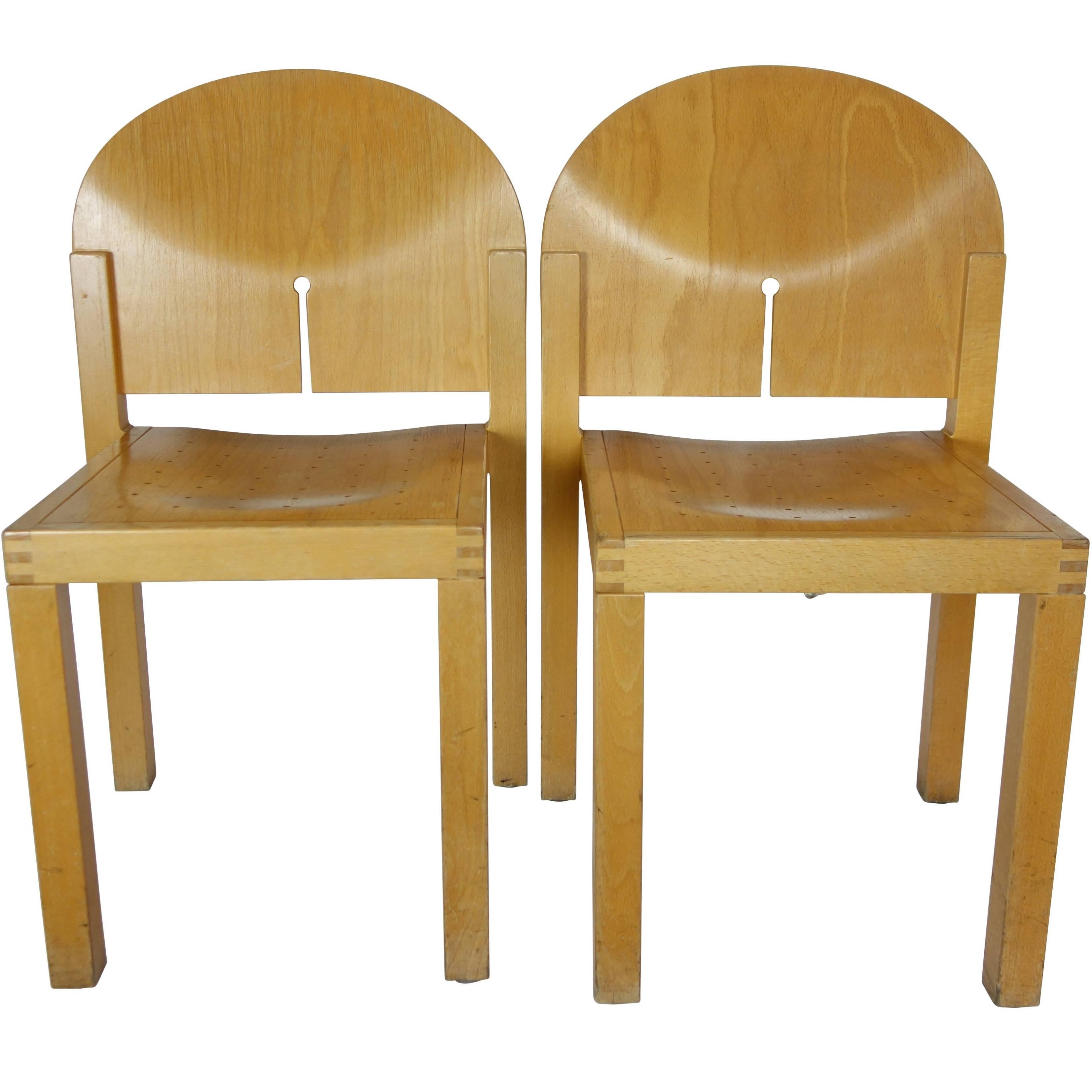 Pair of Birch Eclipse Chairs by Brayton International