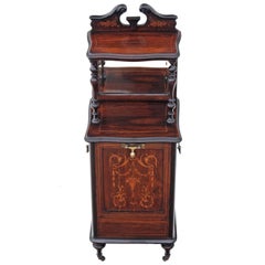Antique Quality Victorian Rosewood Perdonium Bedside Table Cabinet Coal Box