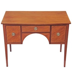 Victorian 19th Century Small Inlaid Satin Birch Sideboard Desk Writing Table