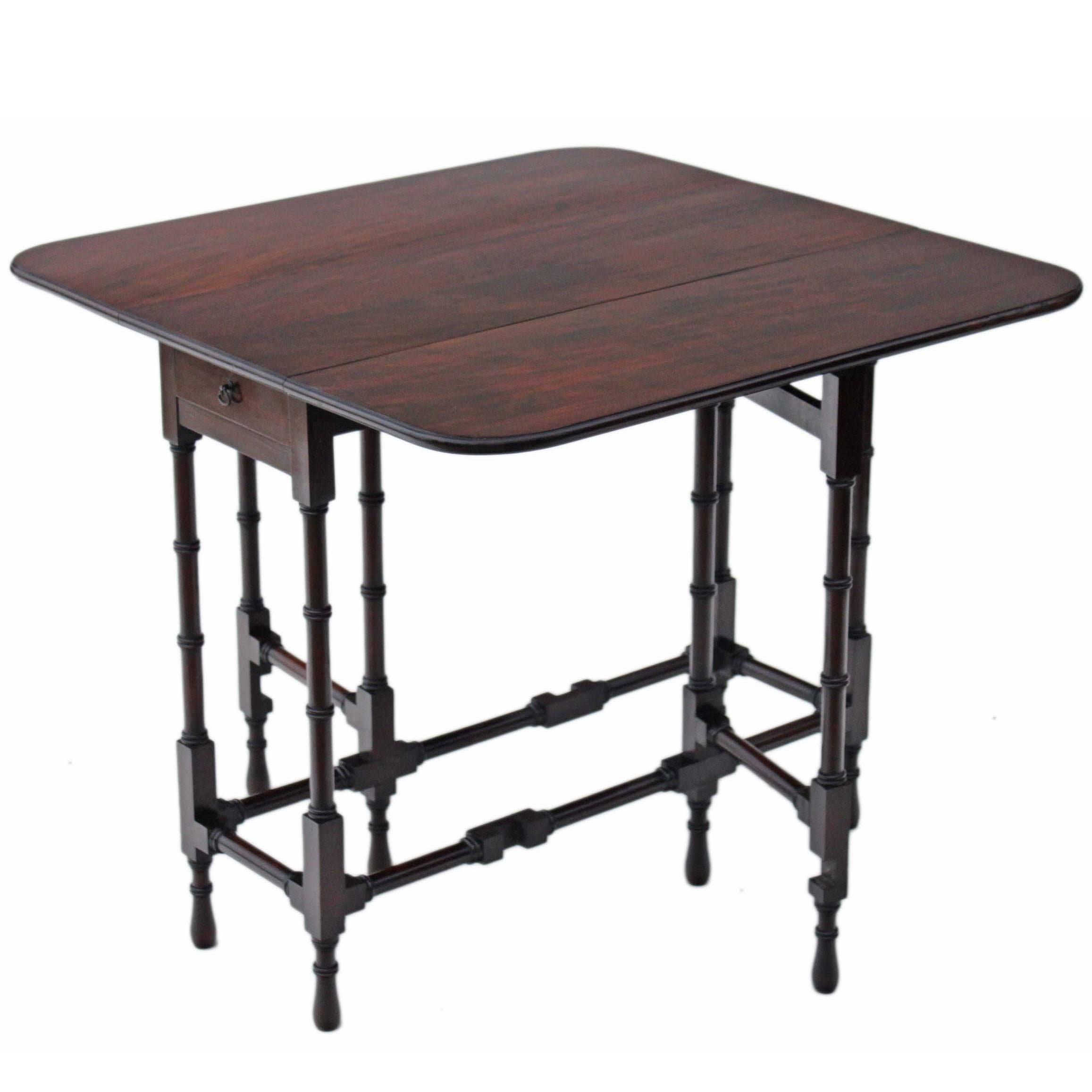 Antique Quality Mahogany Spider Sutherland Side Occasional Tea Table For Sale
