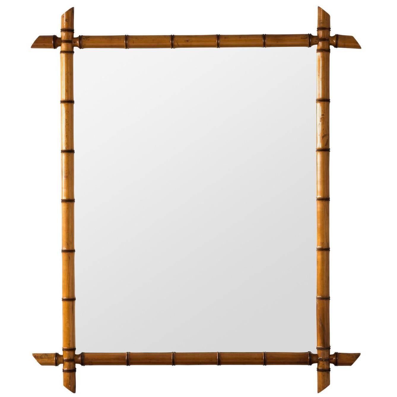 Faux Bamboo Mirror 