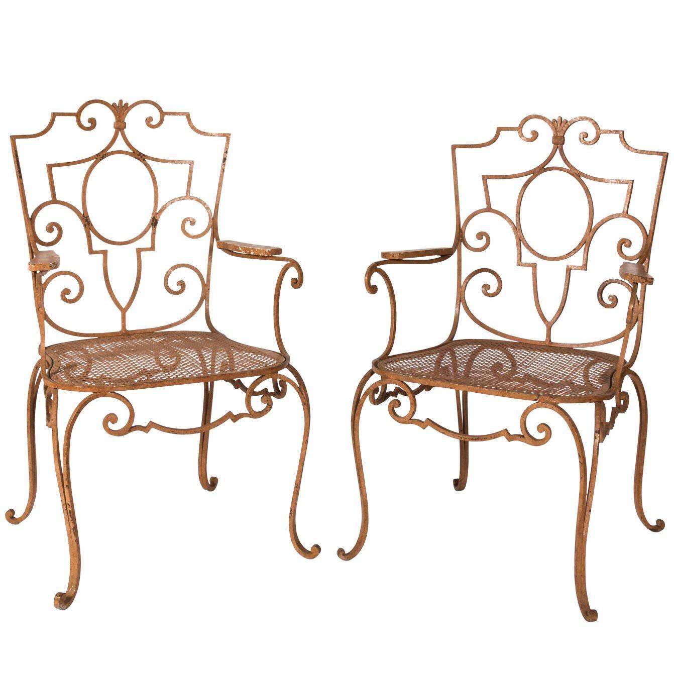 Pair of Jean Charles Moreaux Garden Chairs