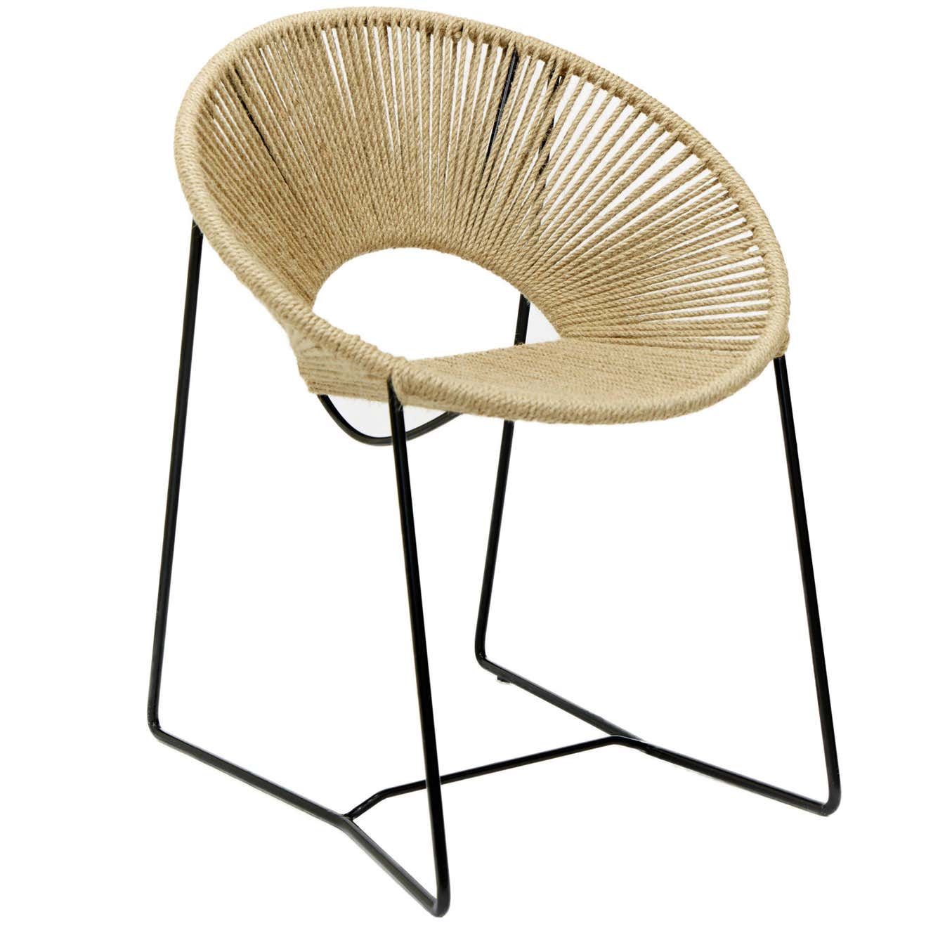 Handwoven Tropical Cali Dining Chair, Steel and Jute For Sale at ...