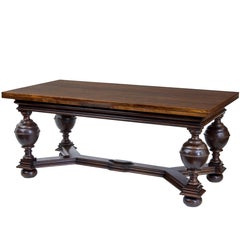 Large 19th Century Oak Draw-Leaf Dining Table