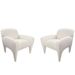 20th Century Pair of Vladimir Kagan Lounge Armchairs Restored in Muslin