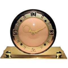 Glamourous 1930s English Art Deco Mirror Clock