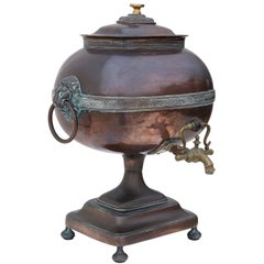 Antique Regency Copper Brass Samovar Tea Urn Pot Brass Bronze Vase