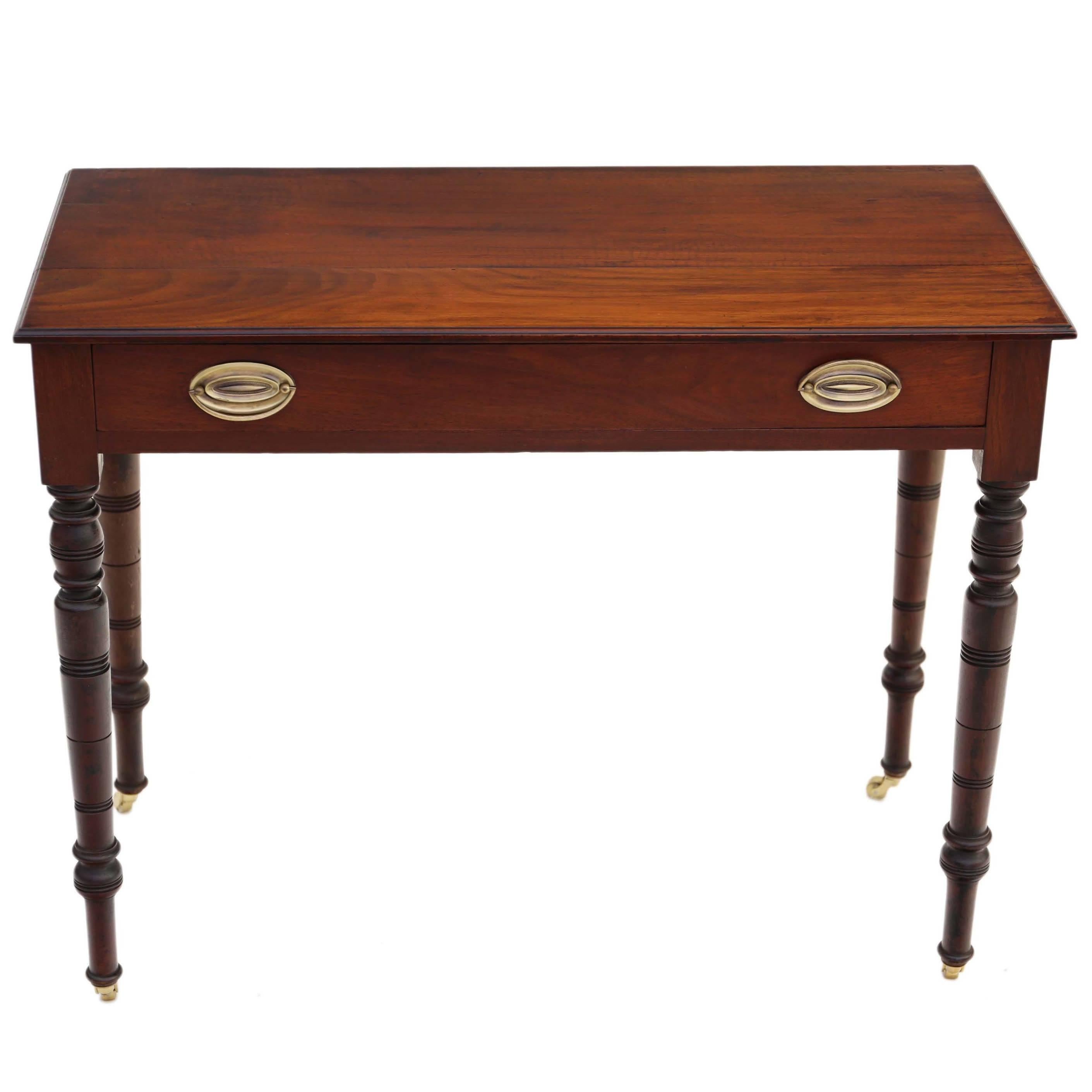 Antique Victorian circa 1900 Walnut Side Writing Occasional Table Desk For Sale