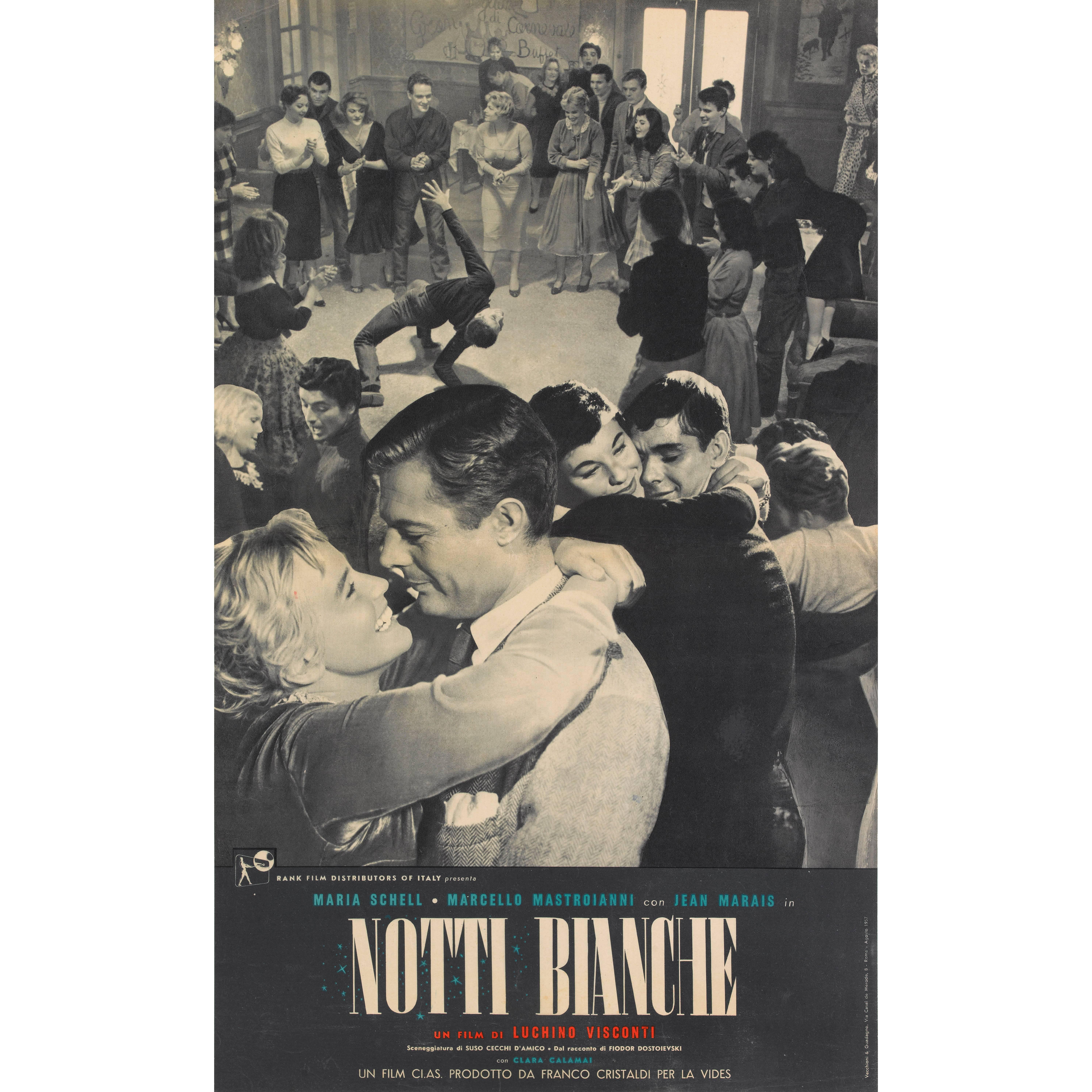 Affiche d'origine du film italien « La Notti Bianche / White Nights »