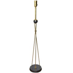 Midcentury Brass and Gun Metal Floor Lamp