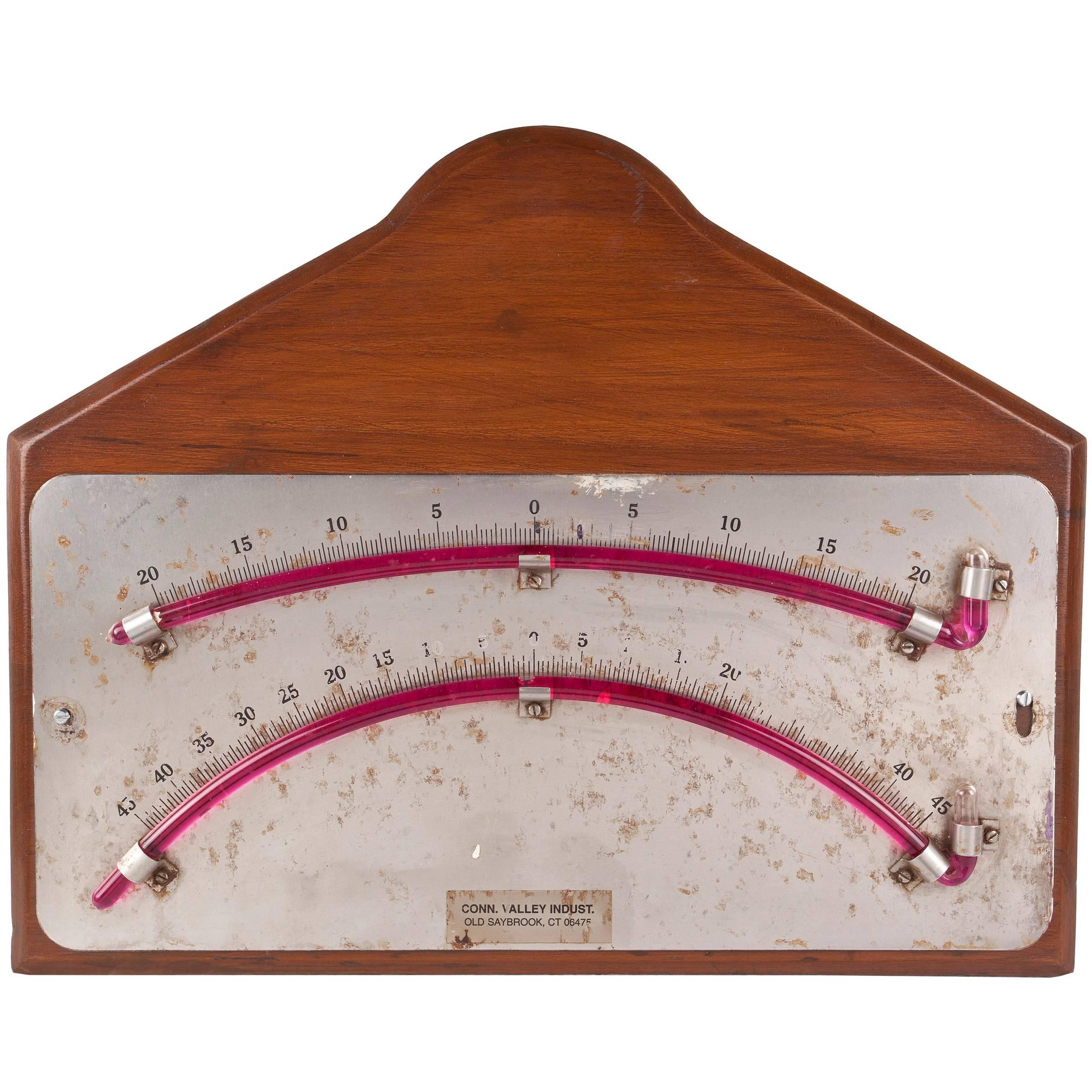 Double Gauge Clinometer on Teak Back, by Moeller