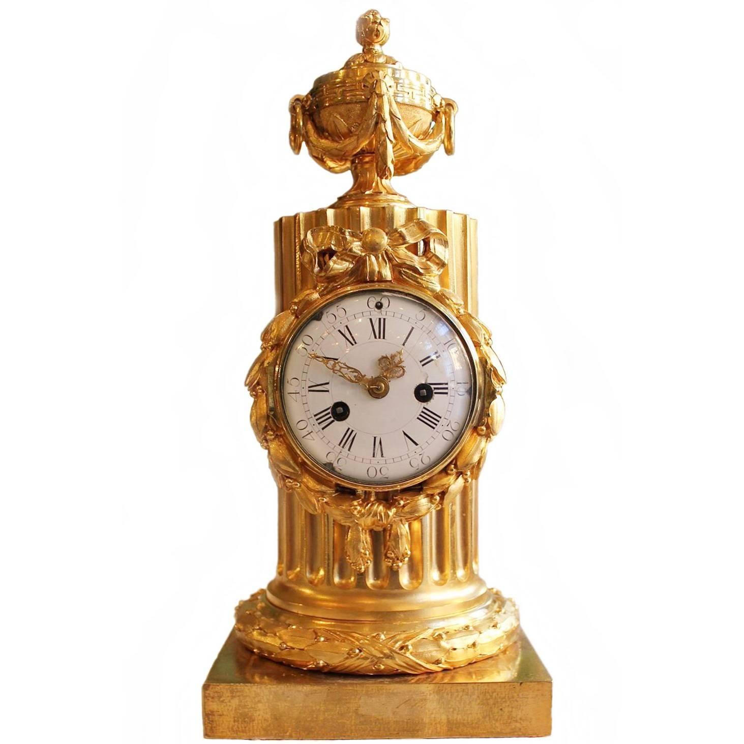 Gilt Bronze Louis XVI Clock L. Case Signed Osmond For Sale