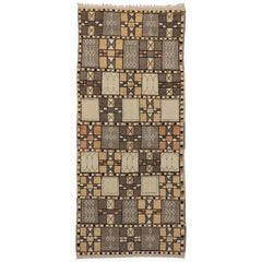 Jebel Siroua Vintage Moroccan Rug Colors with Neutral Colors and Modernist Style