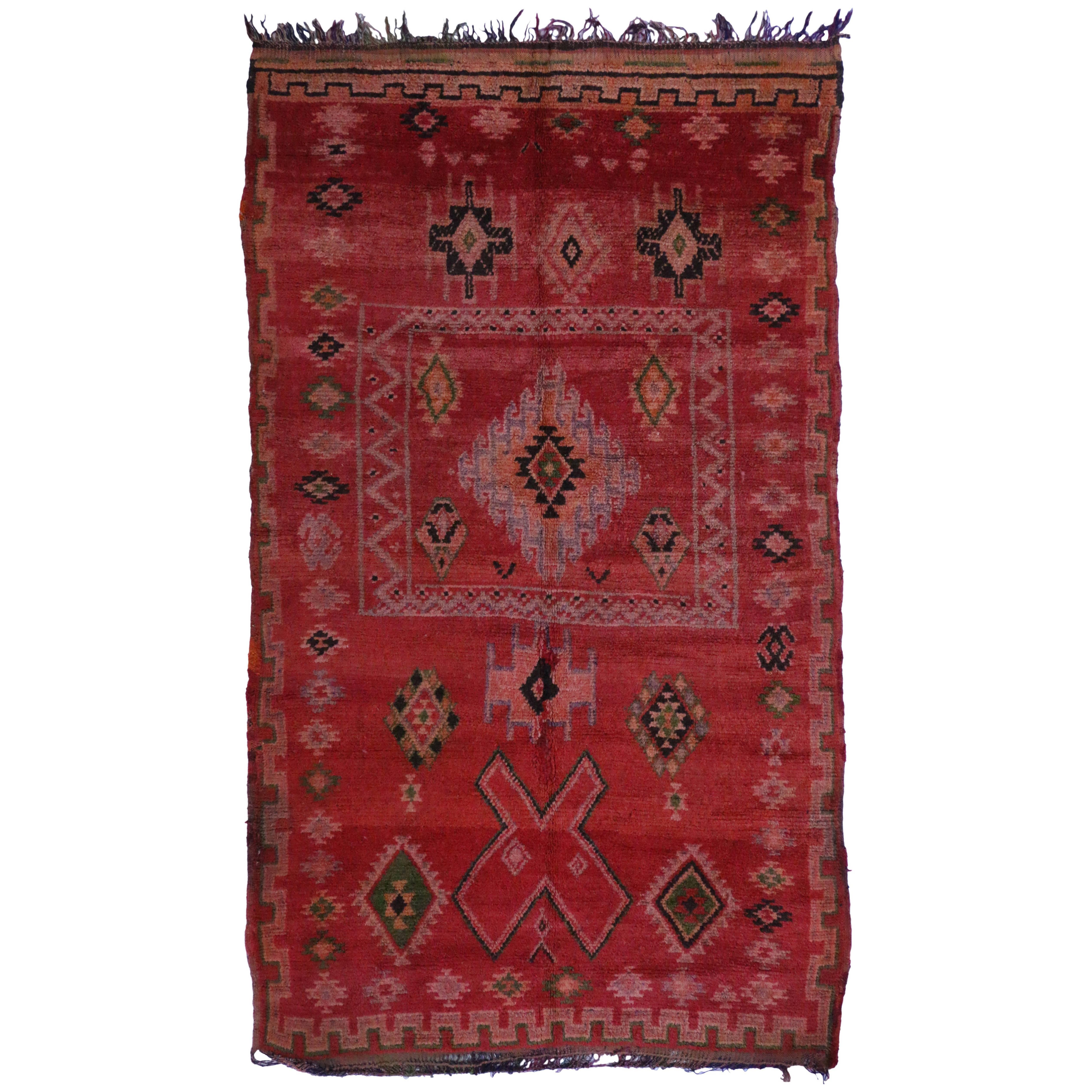 Vintage Berber Moroccan Rug with Modern Tribal Design