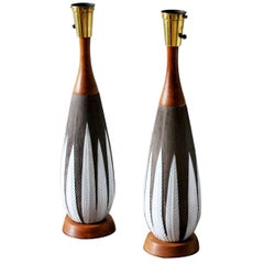 Pair of Anna-Lisa Thomson for Upsala-Ekeby "Paprika" Ceramic Lamps, 1940s