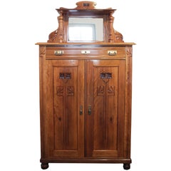 Late 19th Century Art Nouveau Plum-Wood Cabinet or Vertiko