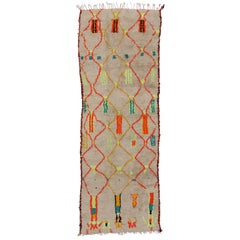 Boho Chic Vintage Berber Moroccan Runner with Modern Tribal Design