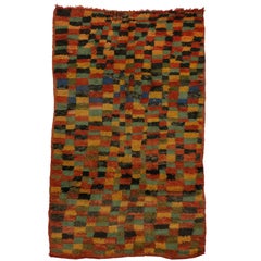 Vintage Berber Moroccan Rug with Cubist Post-Modern Style after Douglas Coupland