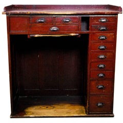 Used 1920 Jewellers/Clockmakers Cabinet Desk in Original Paint