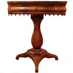 Antique Karl-Johan Mahogany Sewing Table, Sweden