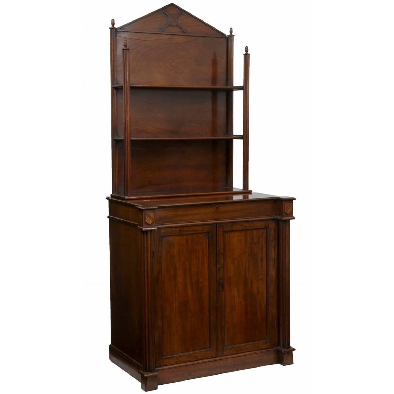 19th Century Mahogany Writing Cabinet For Sale
