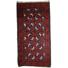 Handmade Antique Afghan Baluch Rug, 1900s, 1C375 Handmade Antique Afghan Baluch Rug, 1900s, 1C375
