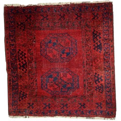Handmade Antique Afghan Ersari Rug, 1900s