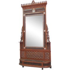 Moroccan Carved Inlaid Hall Rack