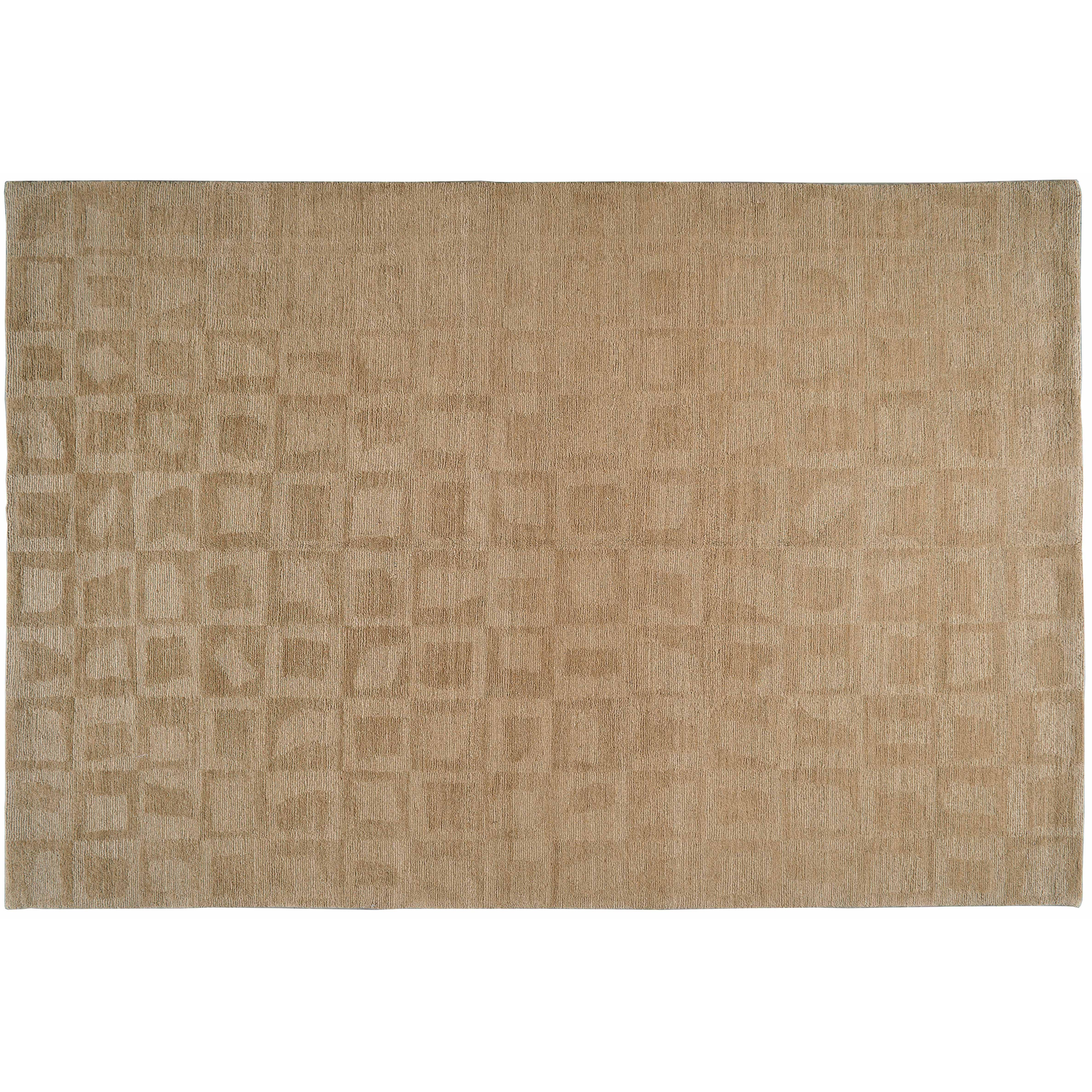 Tone on Tone Rug with Square Details For Sale