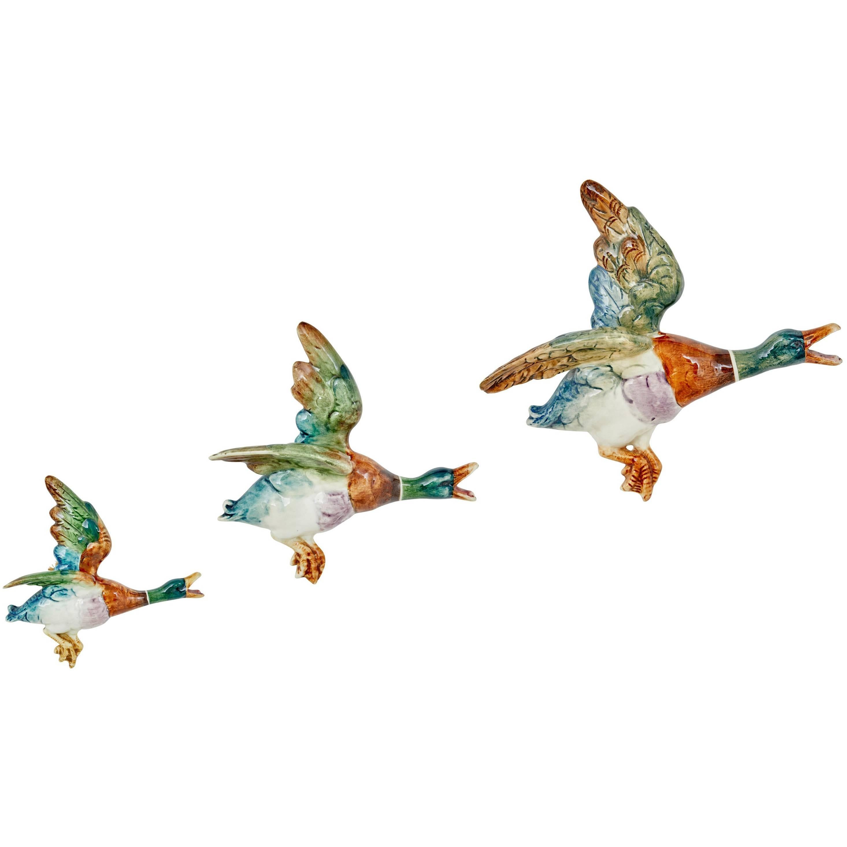 Set of Three Graduating Flying Ducks by Royal Dux