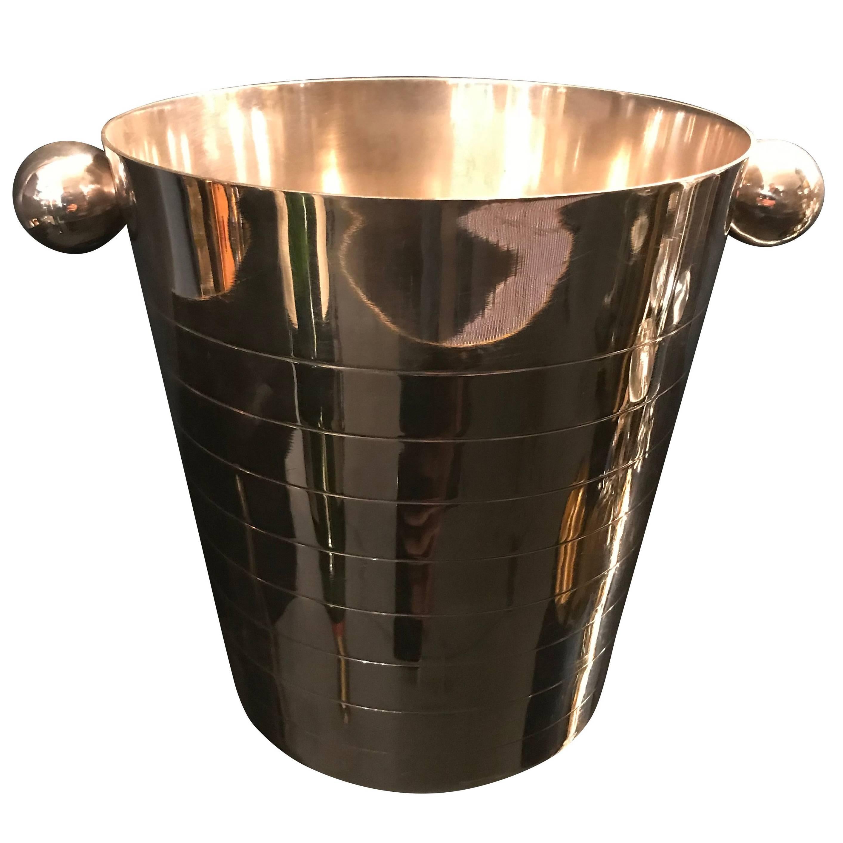 Art Deco Style Silver Plated Ice Bucket